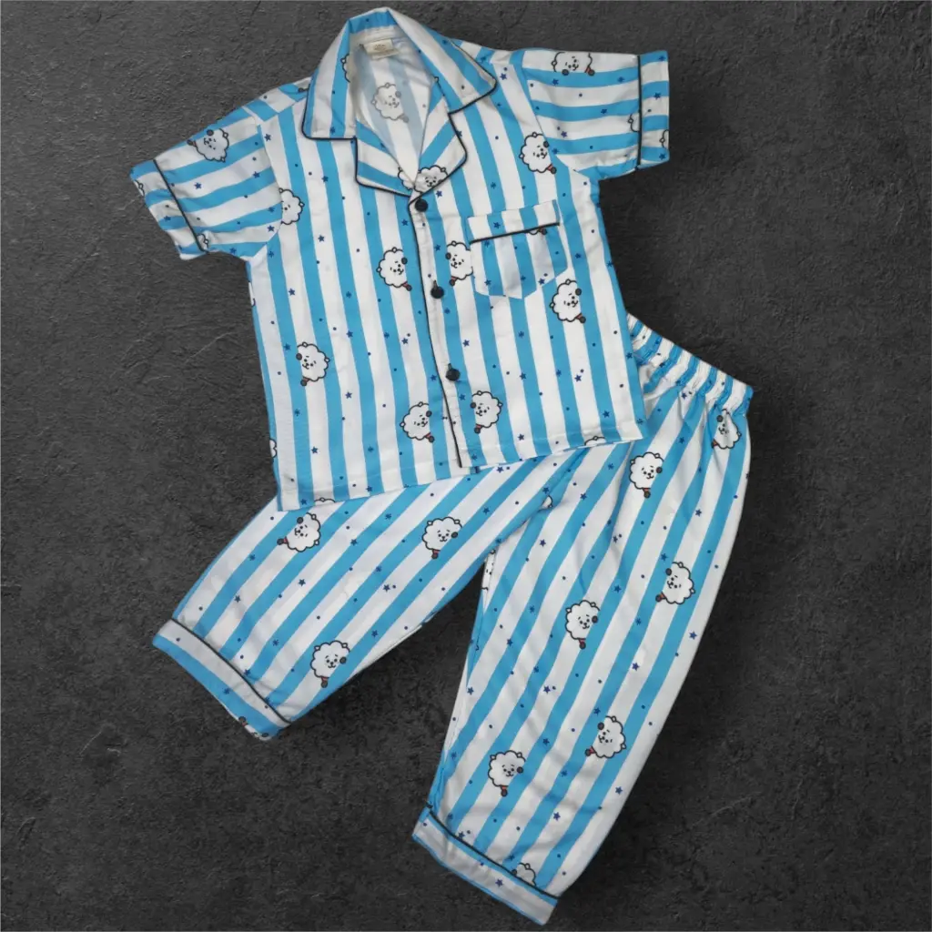 Blue Cloud Stripes Half sleeves