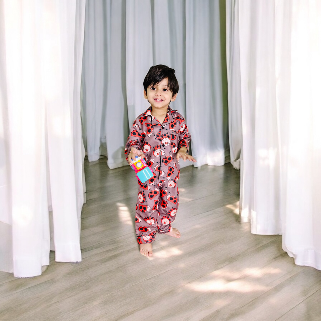 Lady Bird Print Dark Grey Full Sleeves