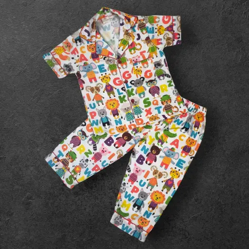 ABC Colorful Print Half Sleeves