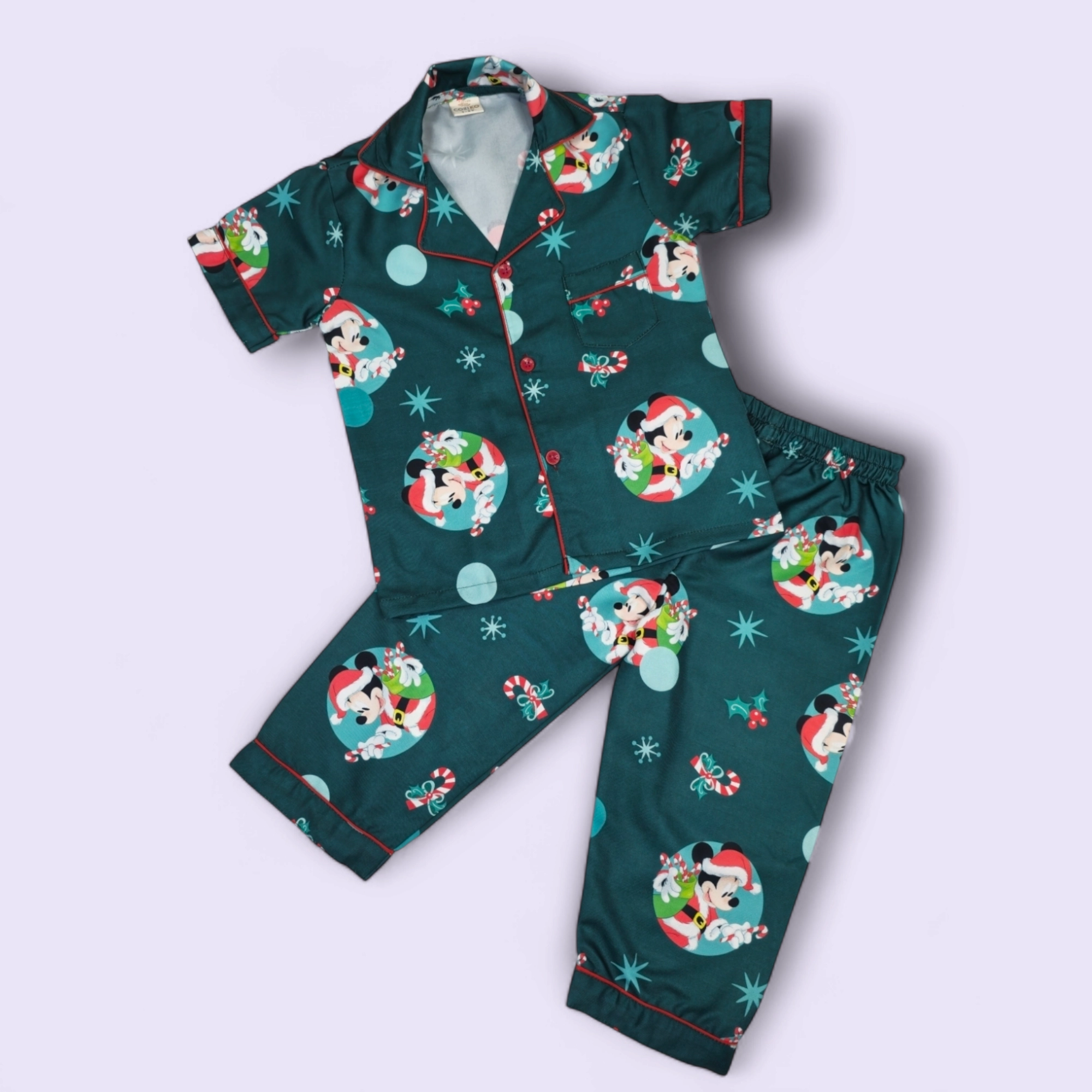 Dark Green Christmas Theme Half Sleeves